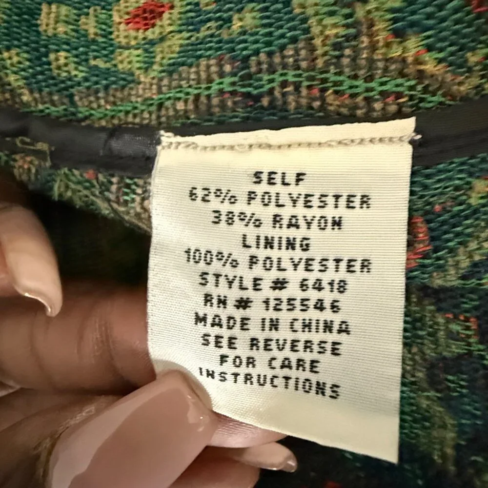 Habitat Tapestry Jacket Multicolor Long Sleeve Button-Front Woven Coat, Size L - Picture 4 of 12